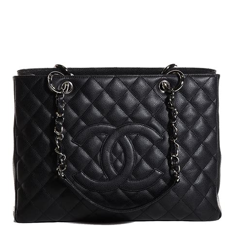 chanel quilted caviar grand shopping tote gst|CHANEL Caviar Quilted Grand Shopping Tote GST Black.